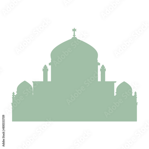 Light silhouette of a Jewish synagogue isolated  photo