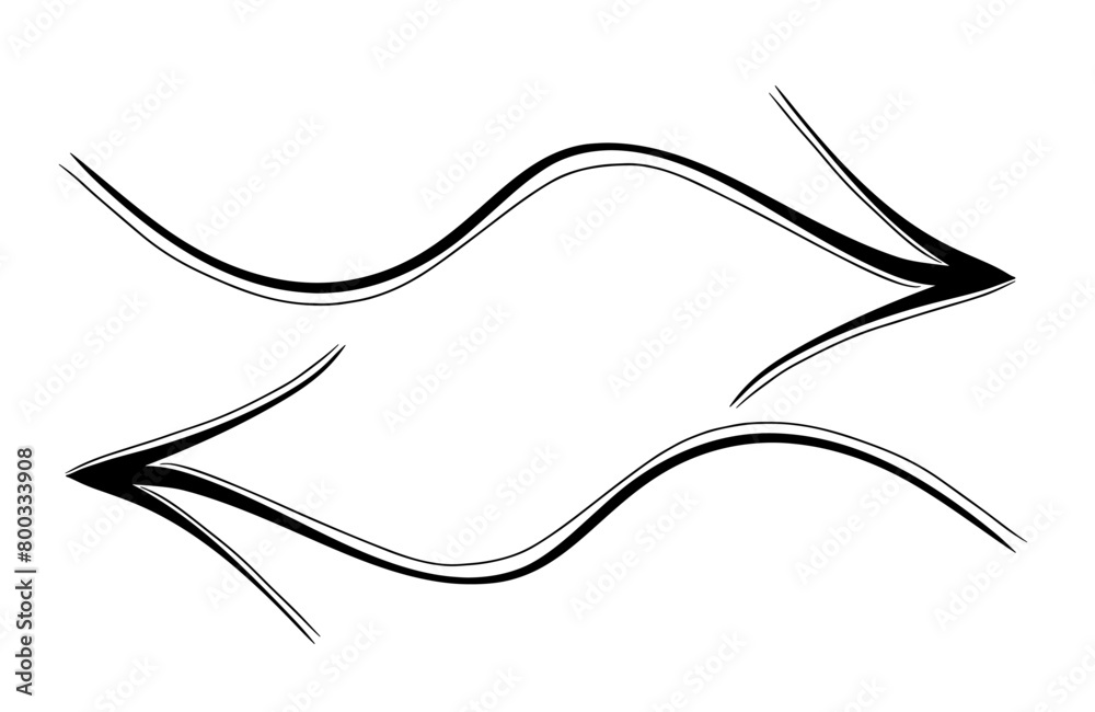 Hand Drawn doodle emphasis arrow icon. vector graphic illustration Hand Drawn doodle emphasis arrow icon. vector graphic illustration