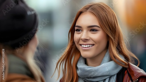 Female student gladly guides friend, pointing out helpful information. Concept Friendship, Study Buddies, Helpful Tips, Woman Empowerment, Academic Support