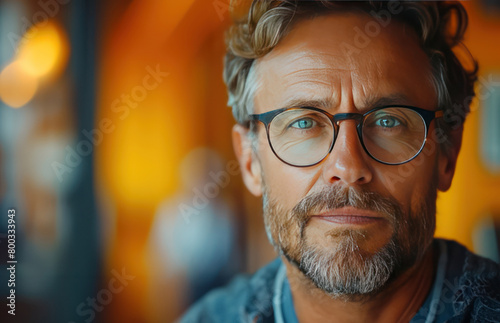 Close Up of Person Wearing Glasses photo