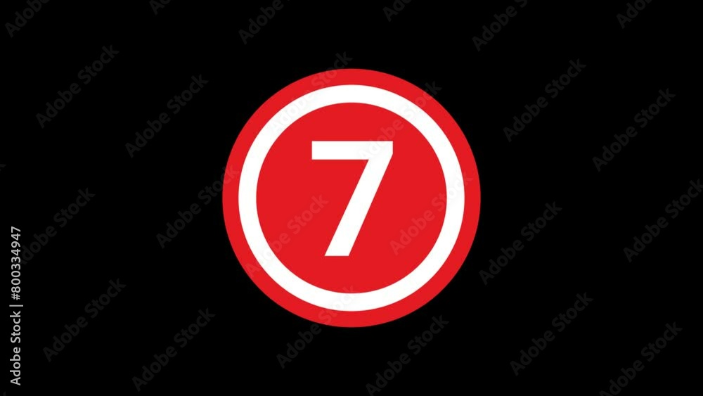 7 Number in circle popup Animation with transparent background 7 Number in circle popup Animation with transparent background