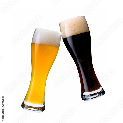Helles Weissbier und dunkles Weissbier freigestellt
