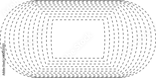 Square dashed line with blending. Futuristic technology element