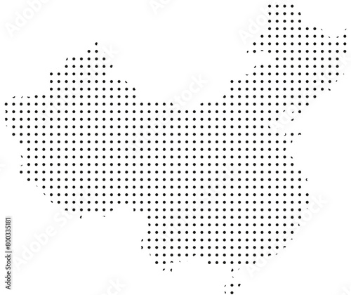 Stippled China map vector illustration