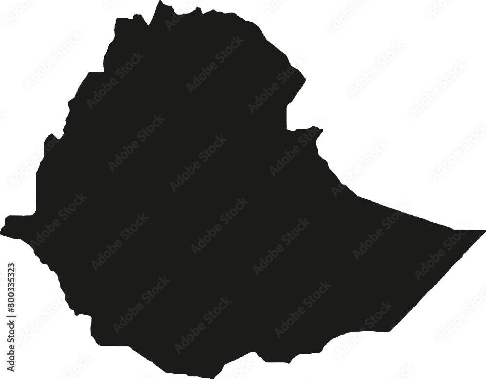 Ethiopia country map black silhouette vector graphic Ethiopia country map black silhouette vector graphic