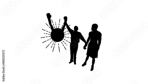 sunstroke emblem, black isolated silhouette