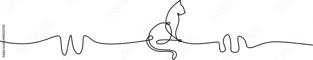 Obraz premium line art cat for a animals day