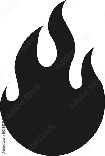 Classic flame icon in vector style