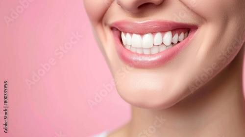Woman showing her smile, oral health concept generative ai