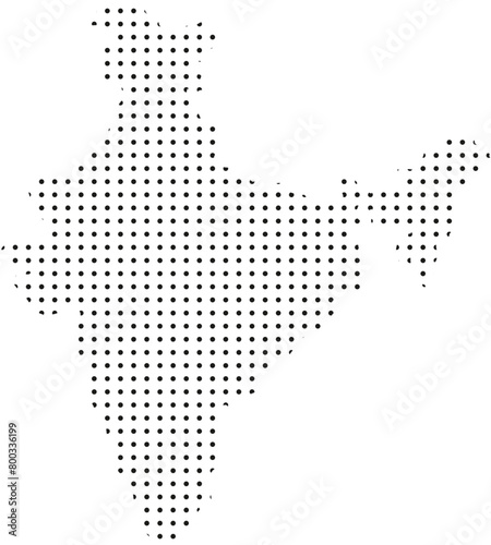 Stippled India map vector illustration