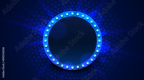Light frame label, event bar casino, show signboard. Vector illustration