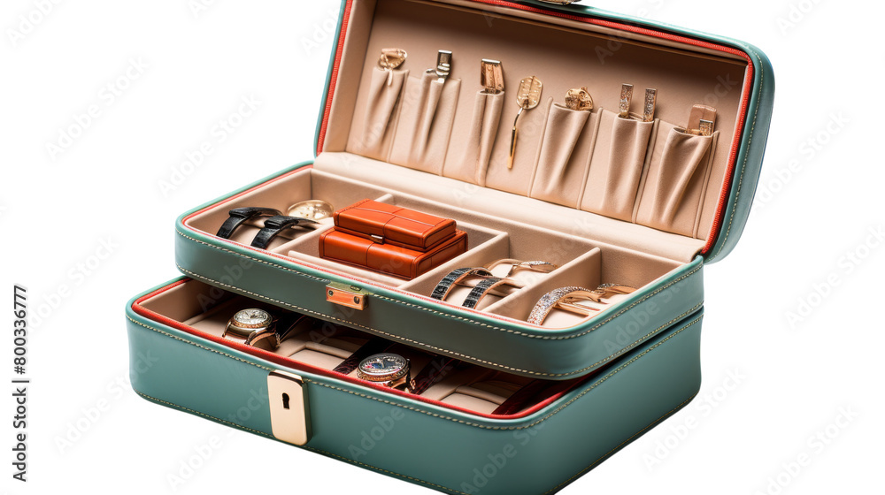 A vibrant green suitcase is bursting with a colorful assortment of different items A vibrant green suitcase is bursting with a colorful assortment of different items