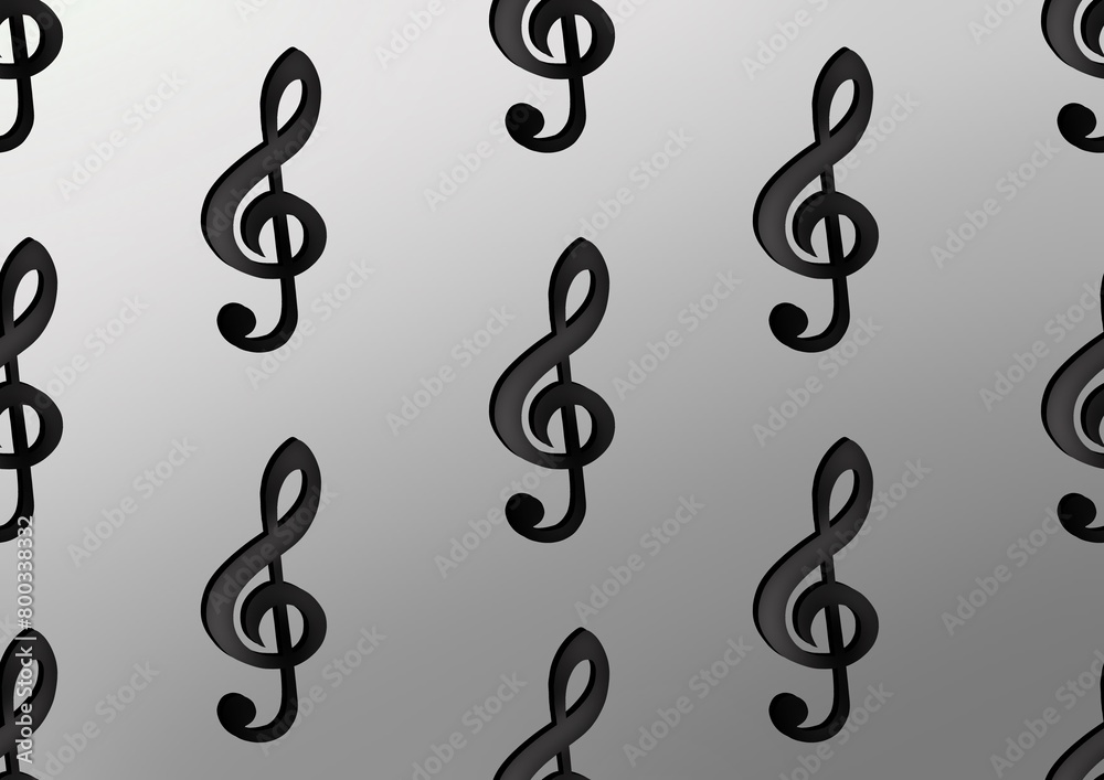 Pattern with musical notes. Sheet music. Seamless pattern with black notes. Background.