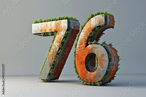 Number 76 in 3d style