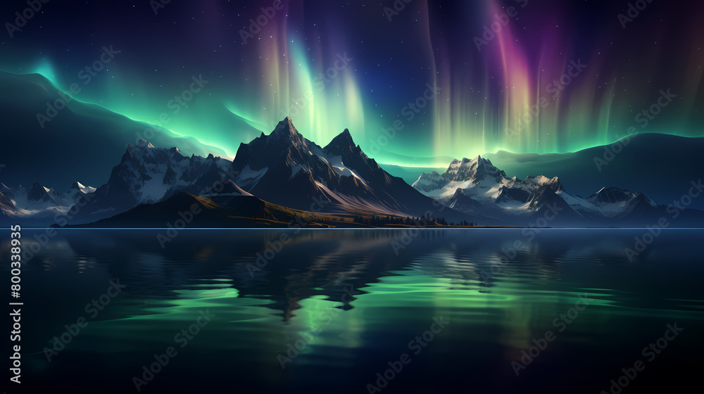 Beautiful colorful northern lights