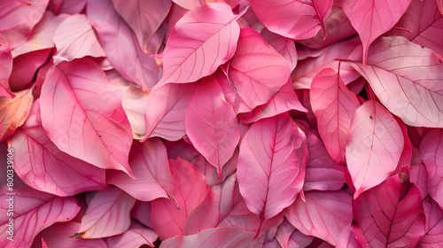 Pink leafs background, colorful closup of plant leafs photo