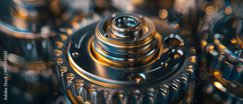 Close-up of gears and mechanisms, parts of large industrial machines