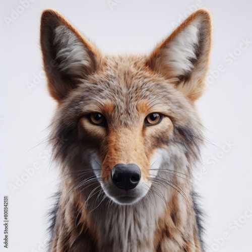 portrait of a wolf on white