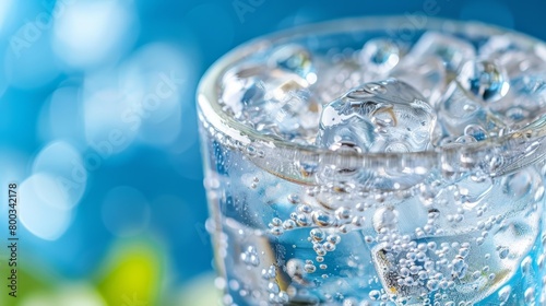 Wallpaper Mural   A tight shot of a glass filled with ice cubs at the rim and water bubbles inside Torontodigital.ca