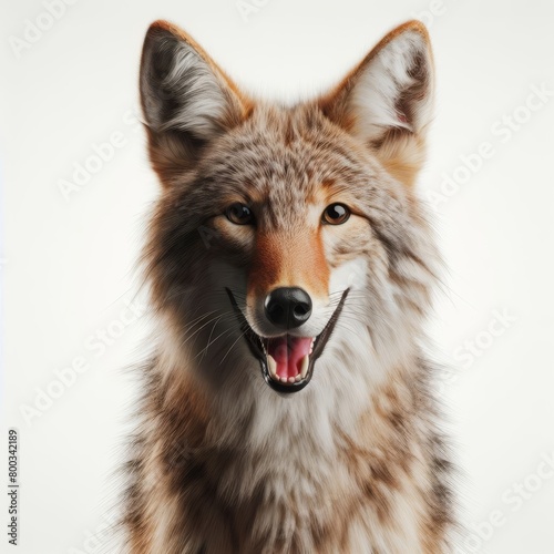 portrait of a wolf on white