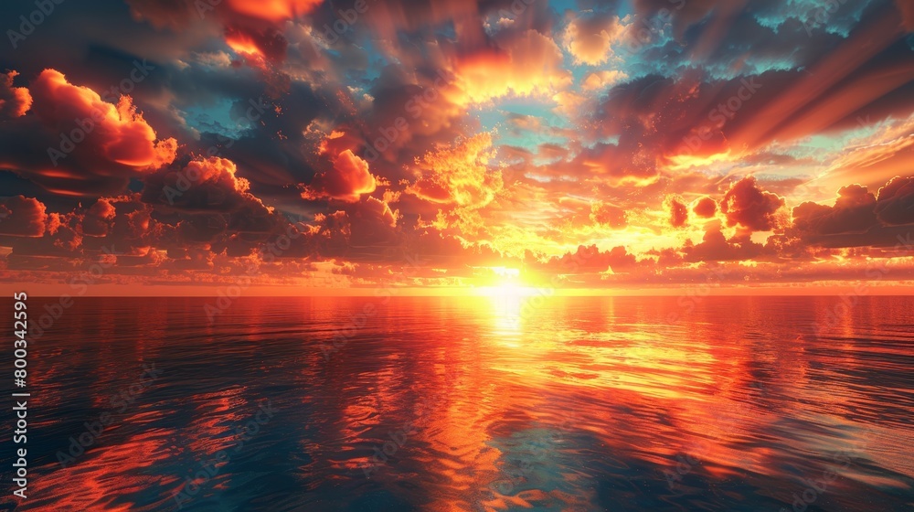 Craft an image depicting an illuminated sunset Craft an image depicting an illuminated sunset