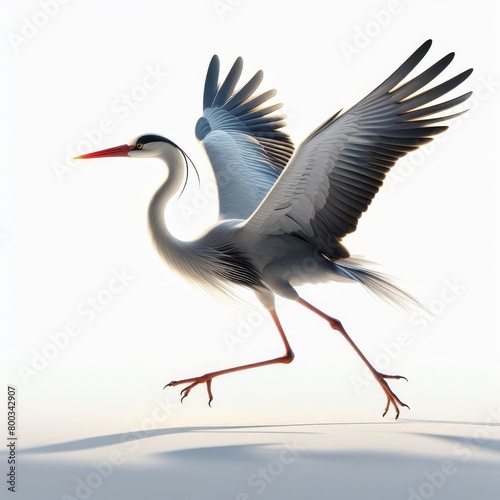 blue heron ardea cinerea on white photo