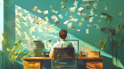 Businessman Amid Swirling C...