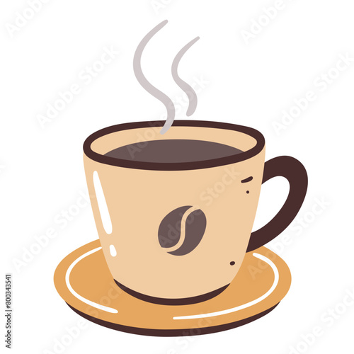 Coffee icon. A cup of coffe drawing. Hand-drawn vector icon.