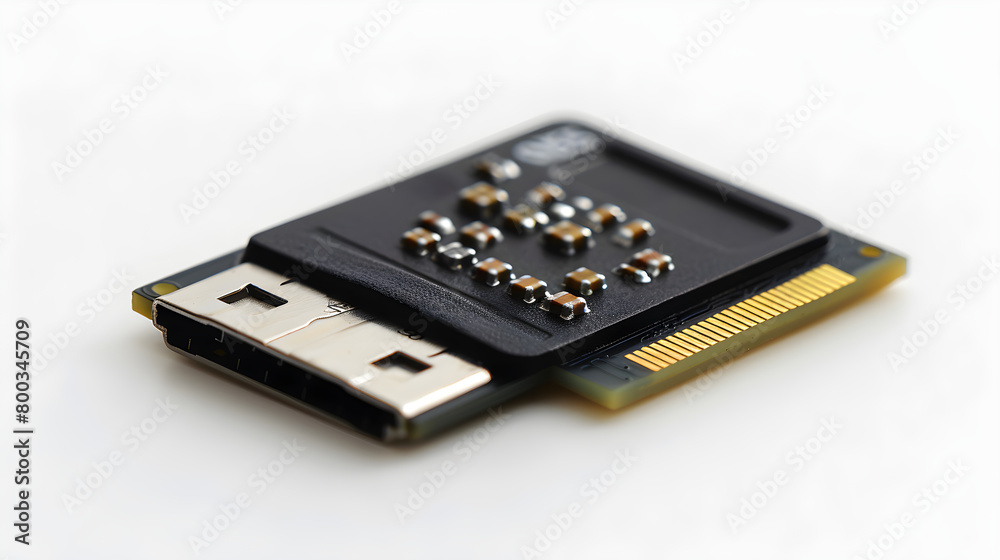 Close-up shot of a Compact Secure Digital Storage Card on a White Background