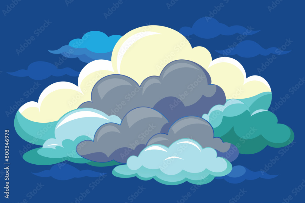 A blue sky with a few clouds and a moon A blue sky with a few clouds and a moon