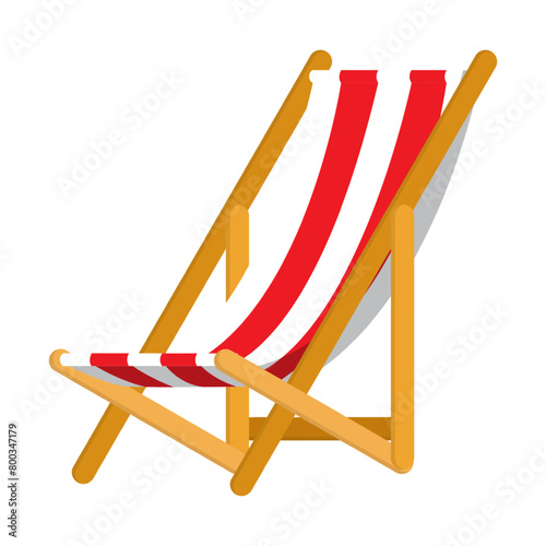 Vector illustration of deck chair on transparent background