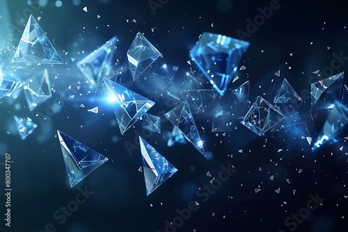 Abstract isolated blue image of a math signs. Polygonal illustration looks like stars in the blask night sky in spase or flying glass shards. Digital design for website, web, internet .