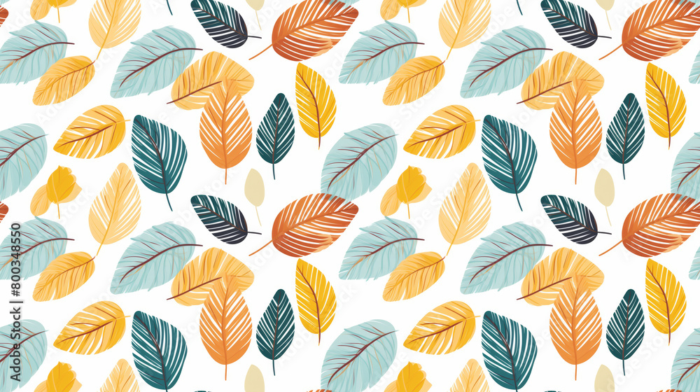 A seamless pattern of autumn leaves in warm colors. A seamless pattern of autumn leaves in warm colors.