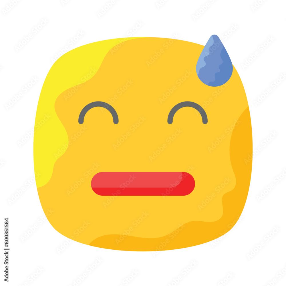 Embarrassed, guilty, worried emoji vector design, isolated on white background Embarrassed, guilty, worried emoji vector design, isolated on white background