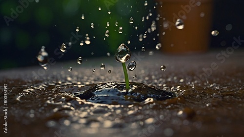 Macro Look of Raindrop in the Vellage