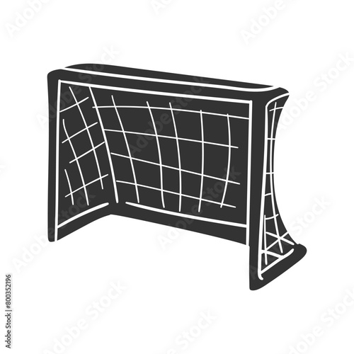 Goal Ice Hockey Icon Silhouette Illustration. Sports Vector Graphic Pictogram Symbol Clip Art. Doodle Sketch Black Sign.