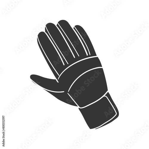 Glove Work Icon Silhouette Illustration. Protection Vector Graphic Pictogram Symbol Clip Art. Doodle Sketch Black Sign.