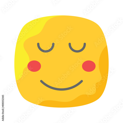 Calm face emoji icon, proud, cool expressions vector design