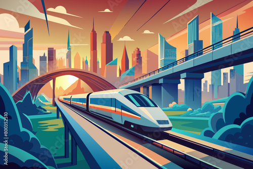 illustration of speed train
