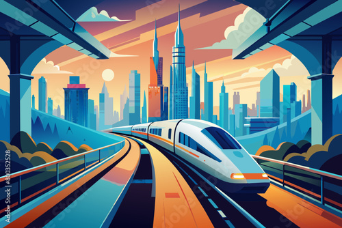 illustration of speed train