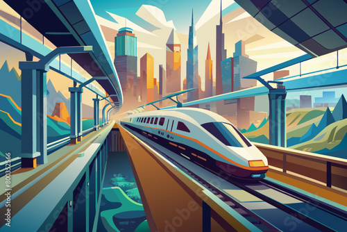 illustration of speed train