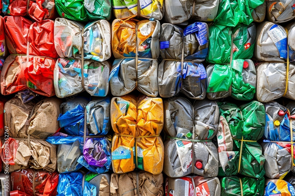Bundles of plastic material for recycling