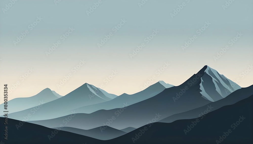 A Minimalistic Illustration Of A Single Mountain R Upscaled