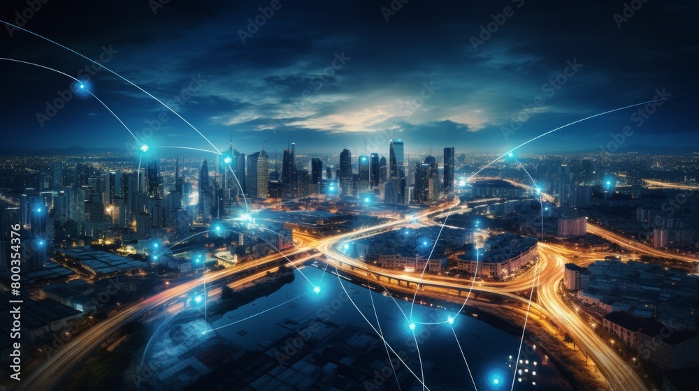 Obraz premium 5G, 6G, Big data wireless network, high speed internet, cloud computing or connect diagram technology, Data storage, service, synchronize, online, financial, Connectivity global, smart city