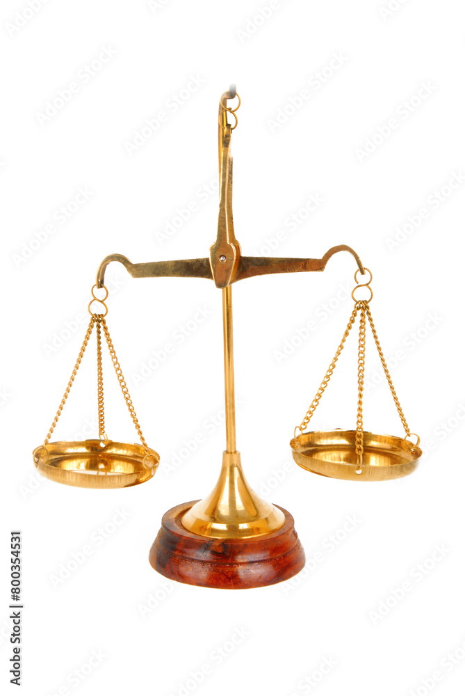 close up of the Court scales golden isolated on white close up of the Court scales golden isolated on white