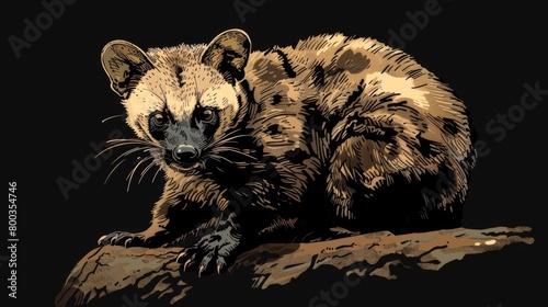 An evocative image of a raccoon on a branch during the night, highlighting its adaptability and nocturnal life