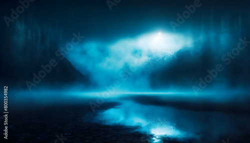 Abstract World Environment foggy at night, ghost on digital art concept, Generative AI.