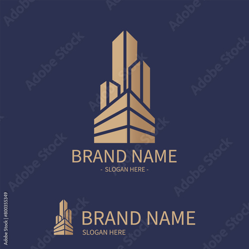 Template logo building company. Architect Construction Idea.