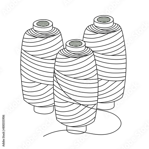 Set of sewing threads for needlework, threads on a spool for a seamstress