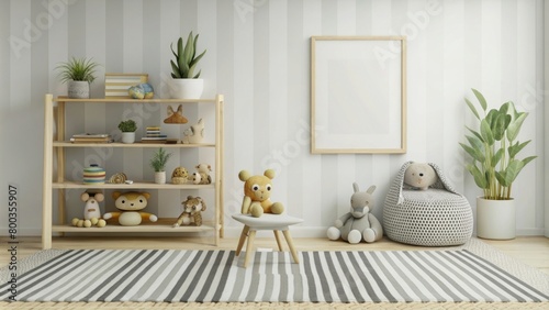 white wall with frame in kids room © MrMachyH